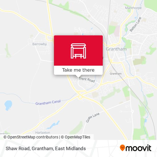 Shaw Road, Grantham map