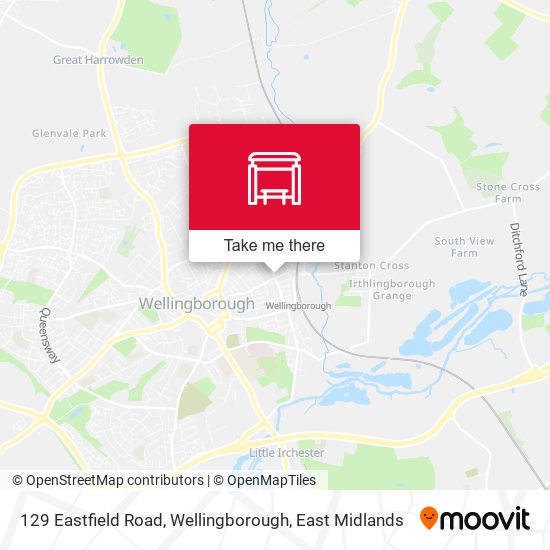 129 Eastfield Road, Wellingborough map