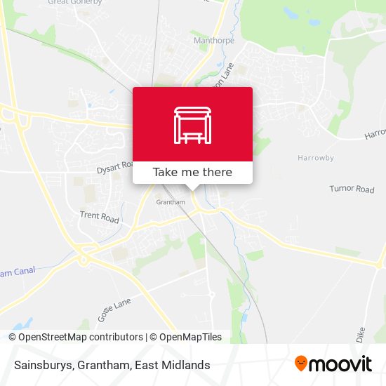 Sainsburys, Grantham map