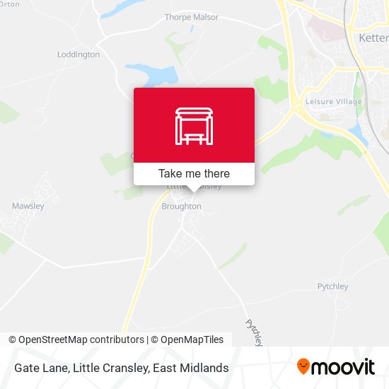 Gate Lane, Little Cransley map