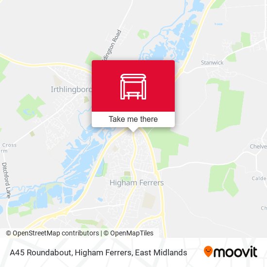 A45 Roundabout, Higham Ferrers map