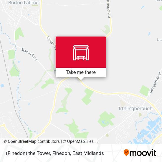 (Finedon) the Tower, Finedon map