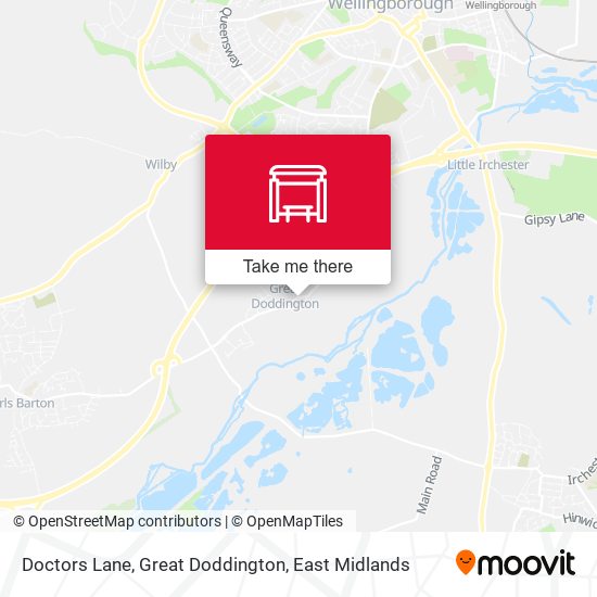 Doctors Lane, Great Doddington map