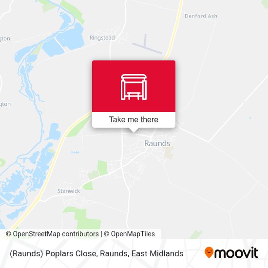 (Raunds) Poplars Close, Raunds map