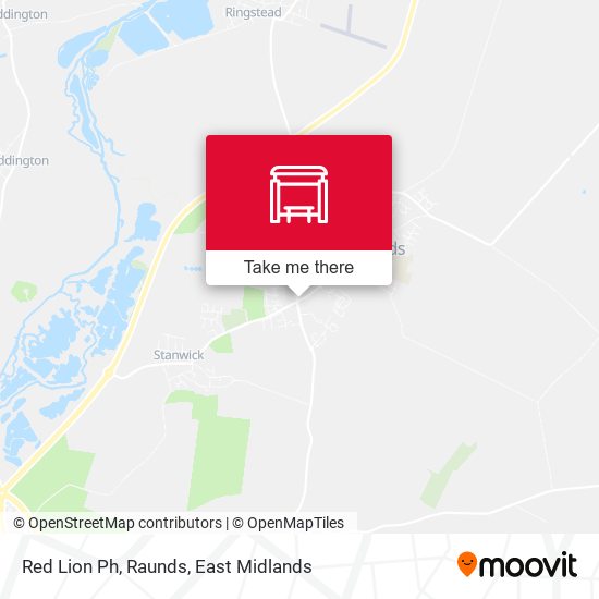 Red Lion Ph, Raunds map