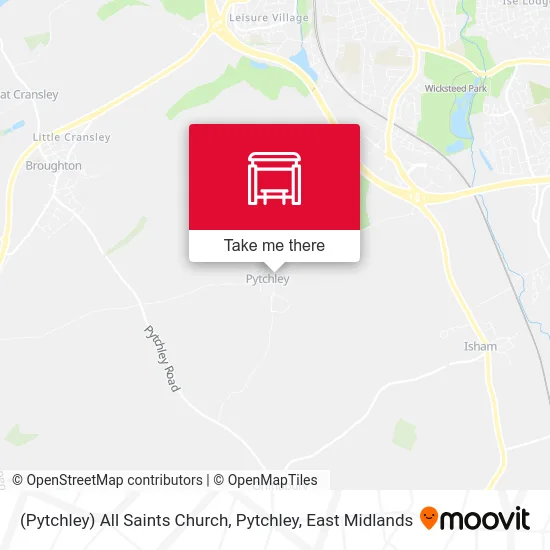 (Pytchley) All Saints Church, Pytchley map