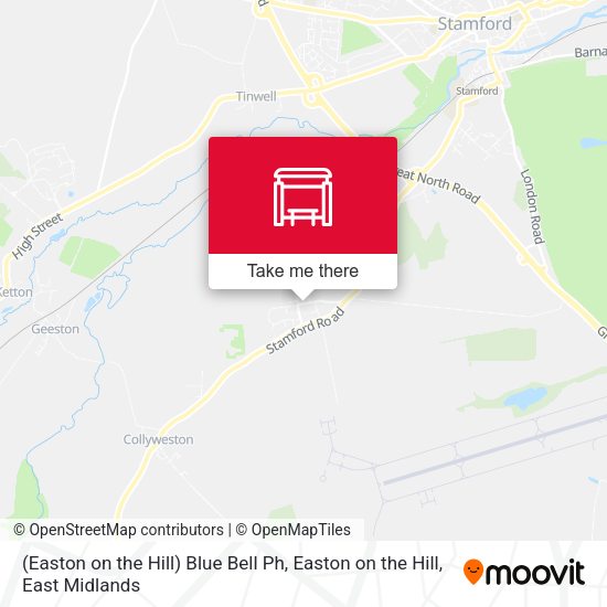 (Easton on the Hill) Blue Bell Ph, Easton on the Hill map