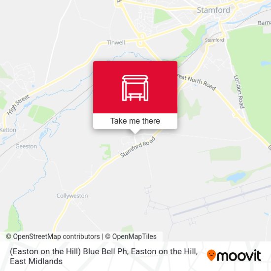 (Easton on the Hill) Blue Bell Ph, Easton on the Hill map