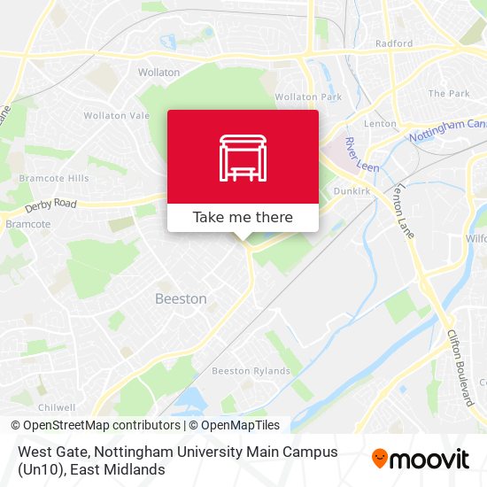 West Gate, Nottingham University Main Campus (Un10) map