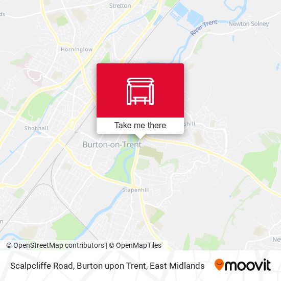 Scalpcliffe Road, Burton upon Trent map