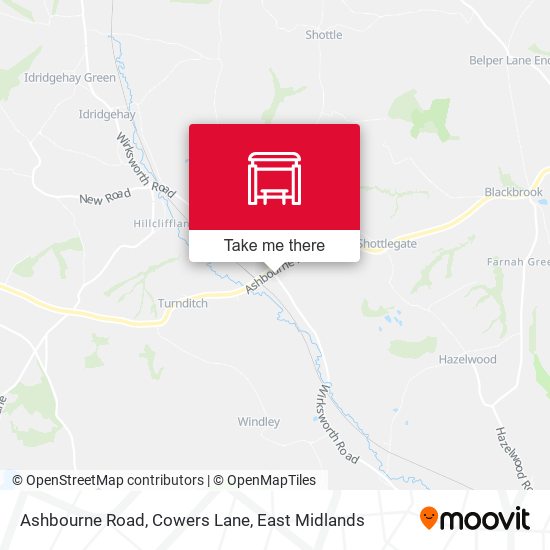 Ashbourne Road, Cowers Lane map