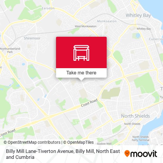 Billy Mill Lane-Tiverton Avenue, Billy Mill map