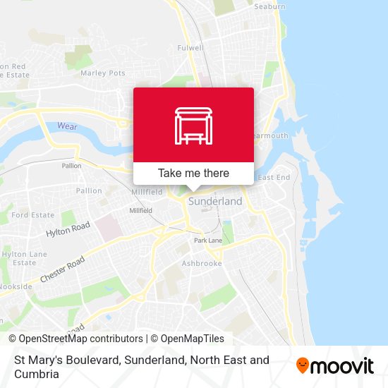 St Mary's Boulevard, Sunderland map