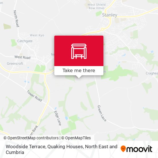 Woodside Terrace, Quaking Houses map