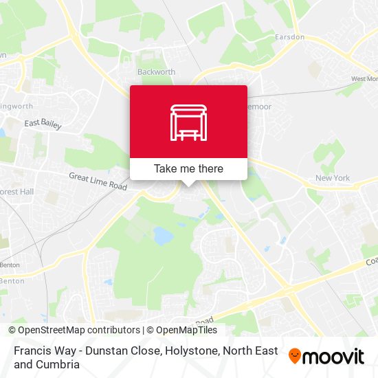 Francis Way - Dunstan Close, Holystone map