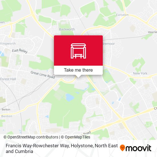 Francis Way-Rowchester Way, Holystone map