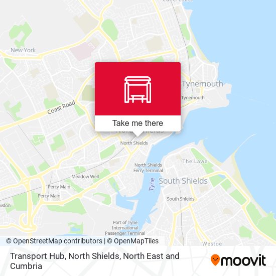 Transport Hub, North Shields map