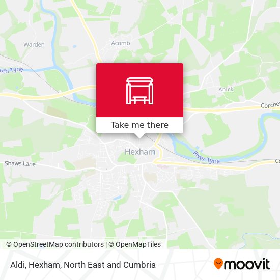 Aldi, Hexham map