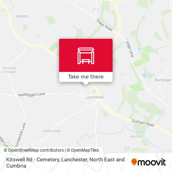 Kitswell Rd - Cemetery, Lanchester map