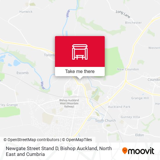 Newgate Street Stand D, Bishop Auckland map