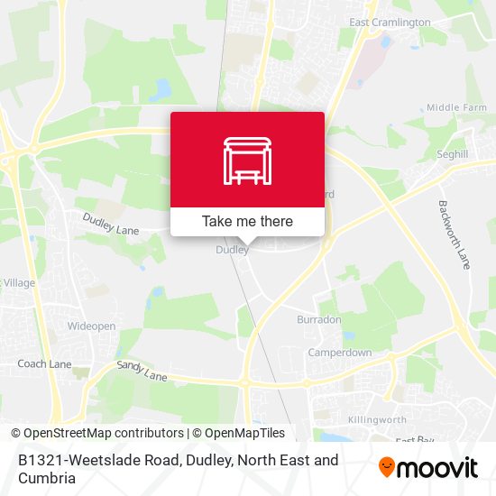 B1321-Weetslade Road, Dudley map