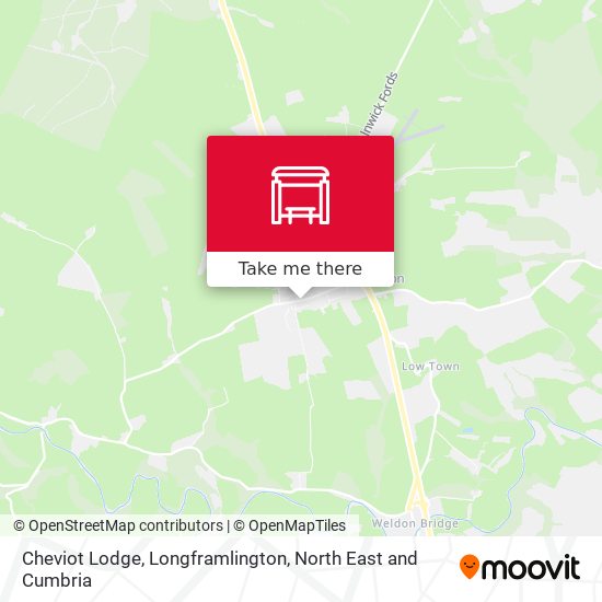 Cheviot Lodge, Longframlington map