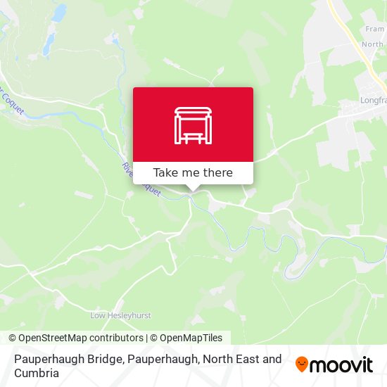 Pauperhaugh Bridge, Pauperhaugh map