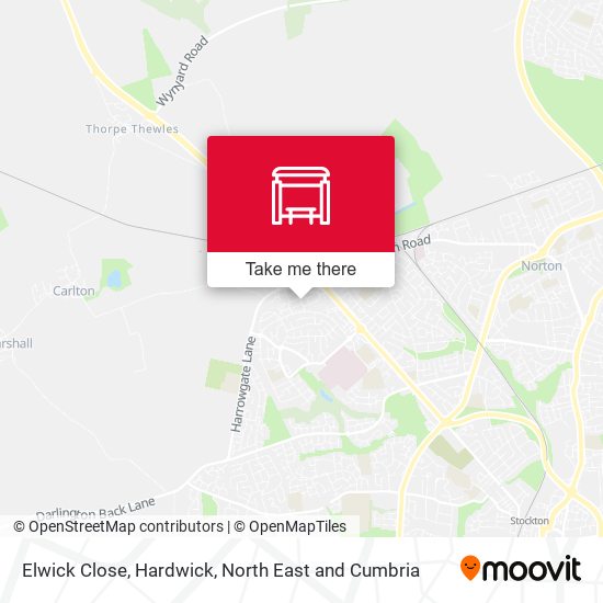 Elwick Close, Hardwick map