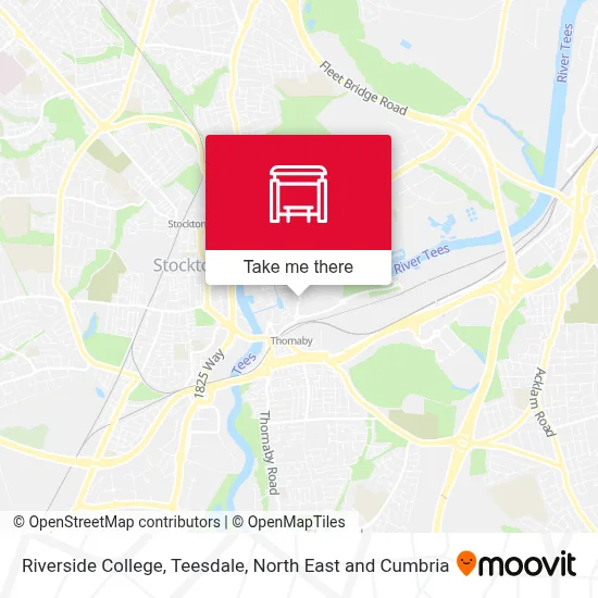 Riverside College, Teesdale map