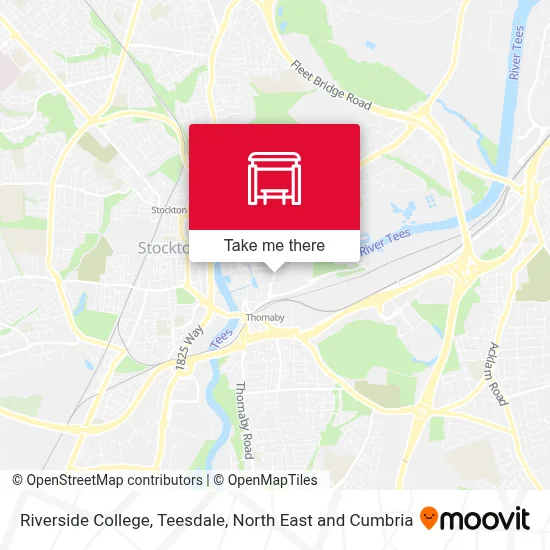 Riverside College, Teesdale map