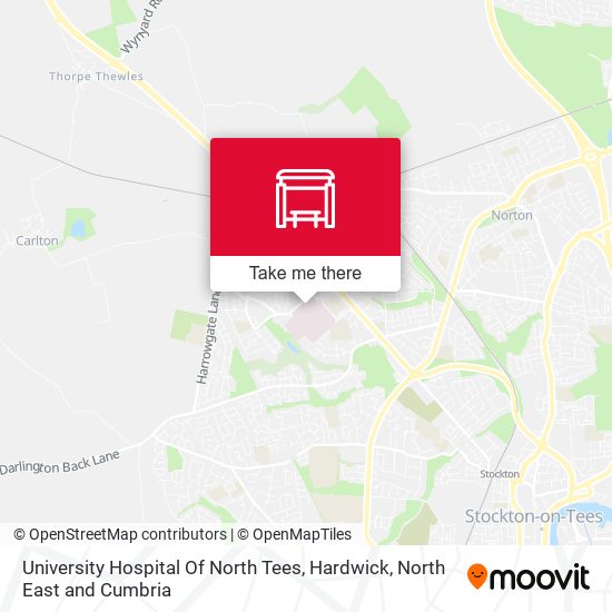 University Hospital Of North Tees, Hardwick map