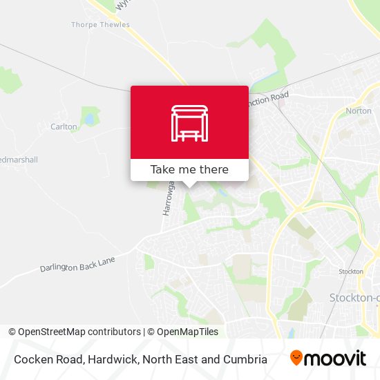 Cocken Road, Hardwick map