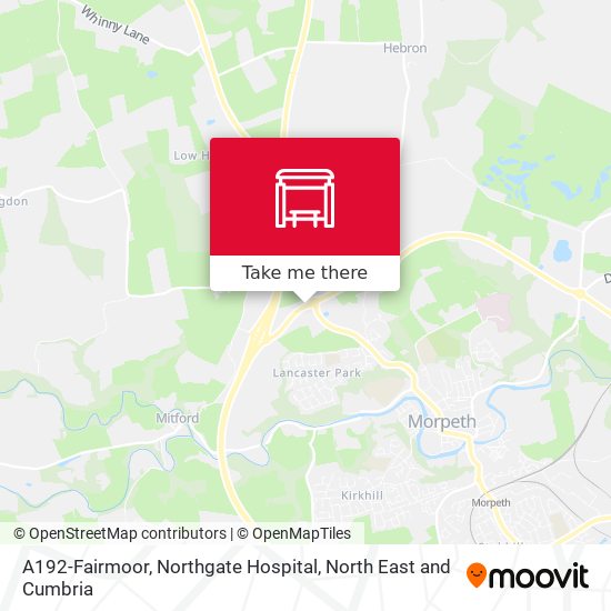 A192-Fairmoor, Northgate Hospital map