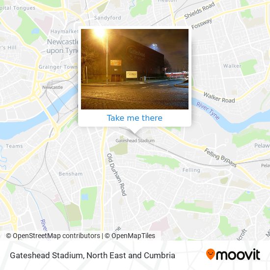 Gateshead Stadium map