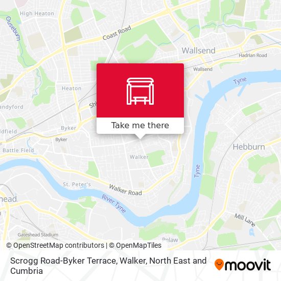 Scrogg Road-Byker Terrace, Walker map