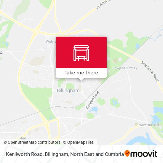 Kenilworth Road, Billingham map