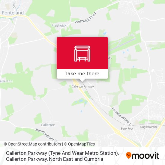 Callerton Parkway (Tyne And Wear Metro Station), Callerton Parkway map