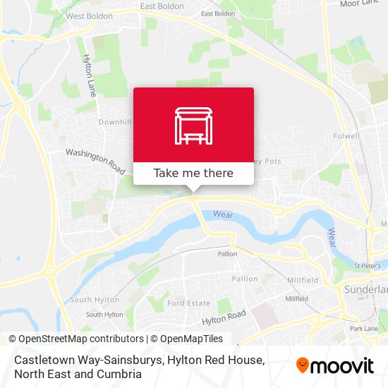 Castletown Way-Sainsburys, Hylton Red House map