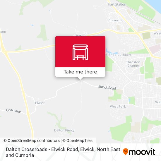 Dalton Crossroads - Elwick Road, Elwick map