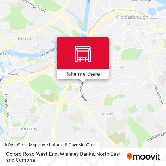 Oxford Road West End, Whinney Banks map