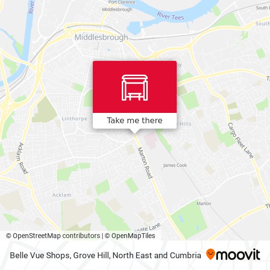 Belle Vue Shops, Grove Hill map