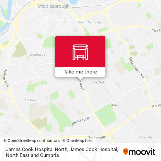 James Cook Hospital North, James Cook Hospital map