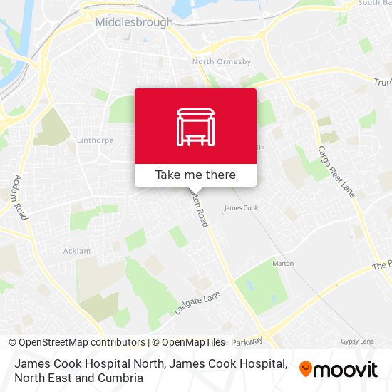 James Cook Hospital North, James Cook Hospital map