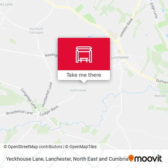 Yeckhouse Lane, Lanchester map