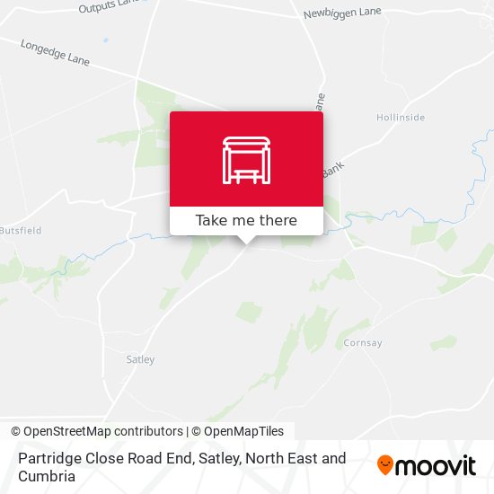 Partridge Close Road End, Satley map