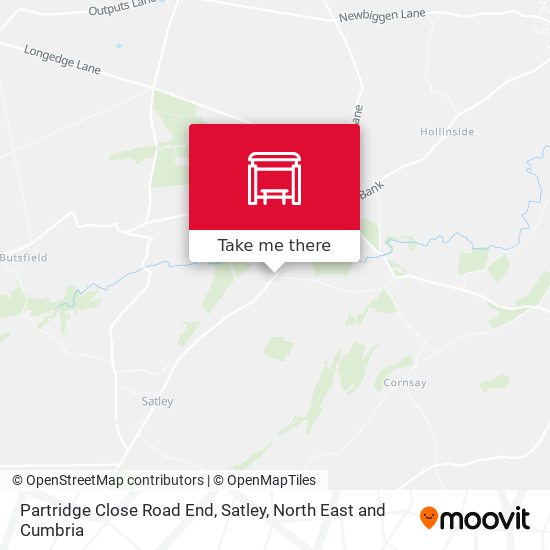 Partridge Close Road End, Satley map