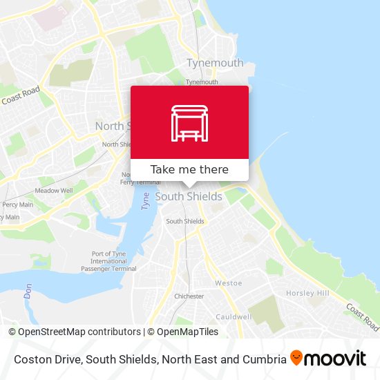 Coston Drive, South Shields map