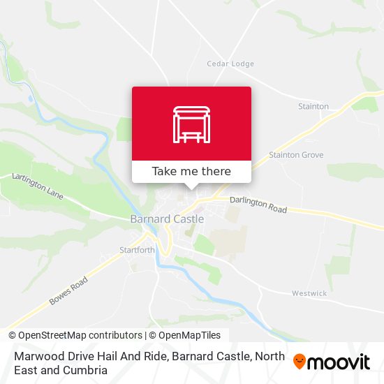 Marwood Drive Hail And Ride, Barnard Castle map