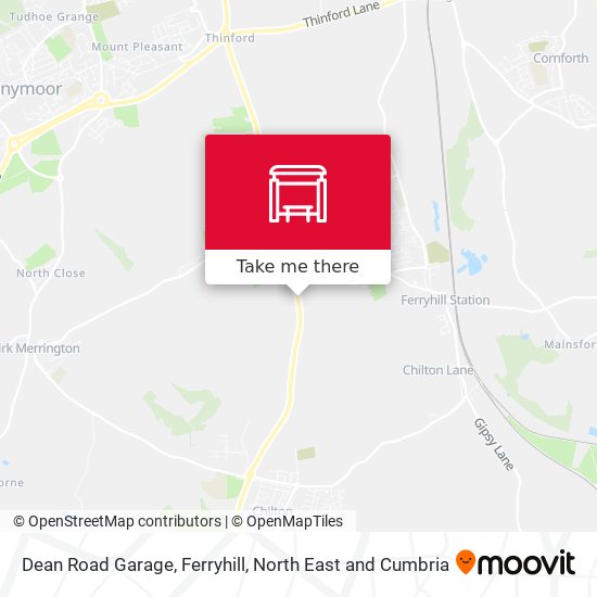 Dean Road Garage, Ferryhill map
