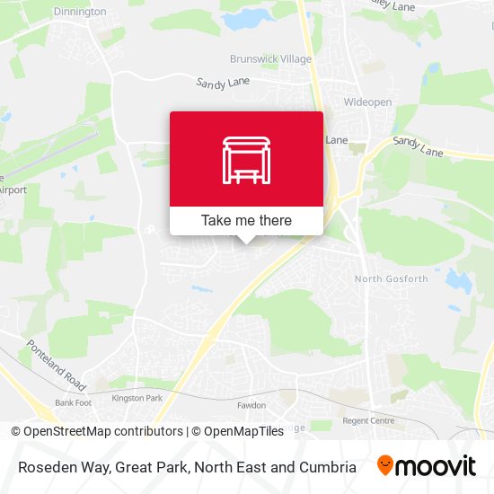 Roseden Way, Great Park map